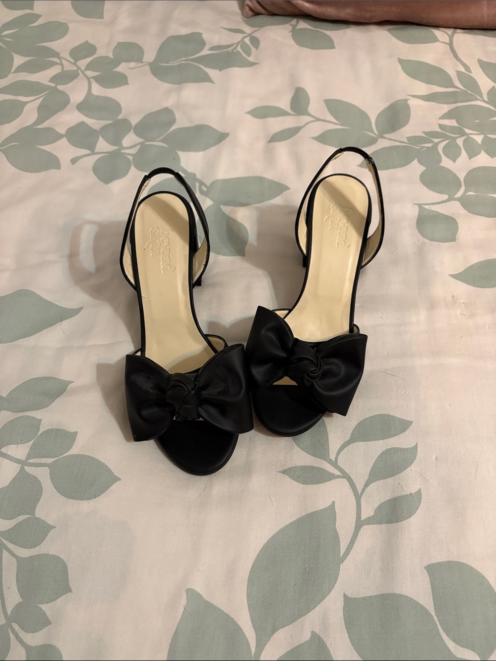 Beyond Skin Vegan Brand Black Bow Slingback Heels